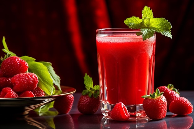 photographie de nourriture jus de fraise