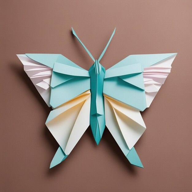 Photo photographie d'un papillon origami de dessin animé