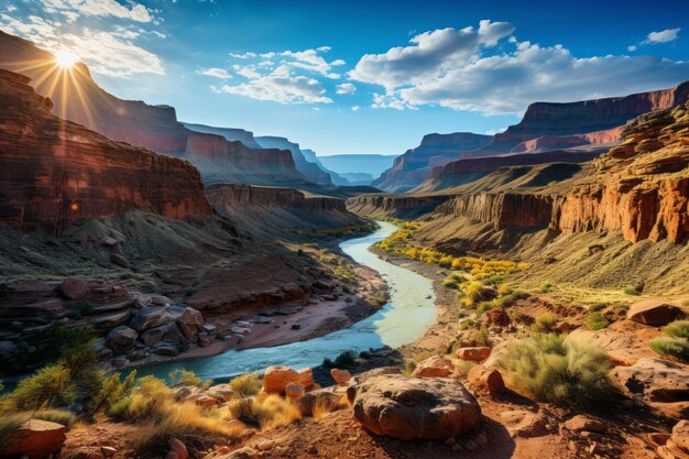 Photo la photographie de paysage immergée dans le paysage époustouflant du grand canyon