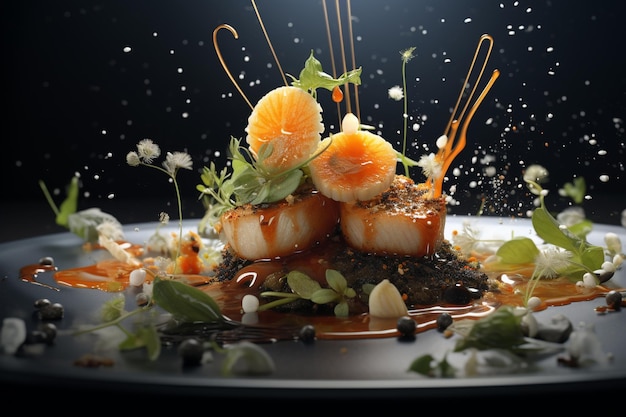 Photographie de plats gastronomiques dans des restaurants étoilés Michelin