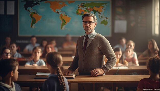 Photographie de portrait éditorial de la journée mondiale des enseignants