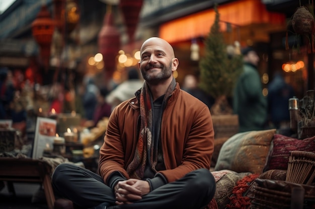 Photographie de portrait en plan moyen d'un homme IA générative