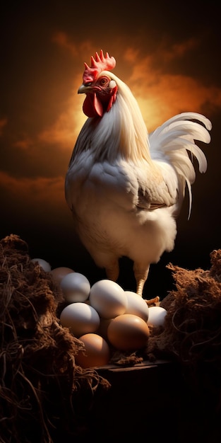 une photographie de poule de poulet coq