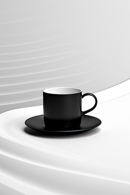 Photographie Prise D'une Tasse De Café En Noir Et Blanc