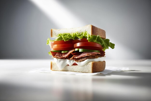 Photographie de produit délicieuse et appétissante de BLT Sandwich