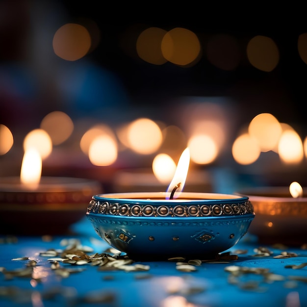 Photographie professionnelle de l'atmosphère festive du festival de Diwali et de la spiritualité de Diwali