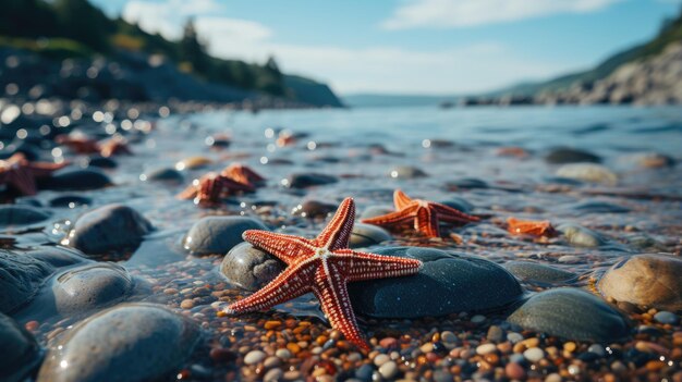 photographie professionnelle d'étoiles de mer et de la lumière