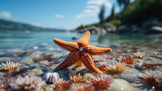 photographie professionnelle d'étoiles de mer et de la lumière