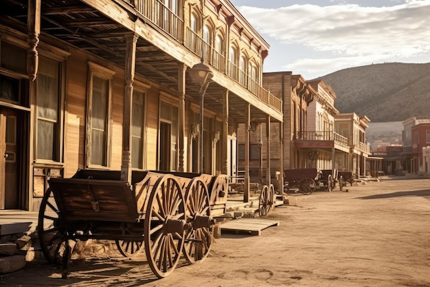 Photographie professionnelle des Old West Towns générée par l'IA