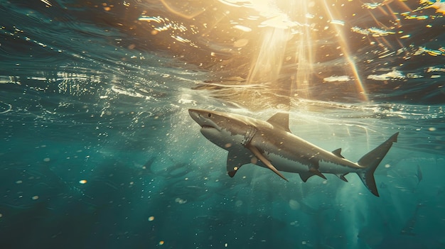 Photographie professionnelle Un requin dangereux dans l'océan