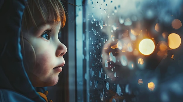 Photographie professionnelle Le visage d'un enfant émergeant de l'eau Image captivante