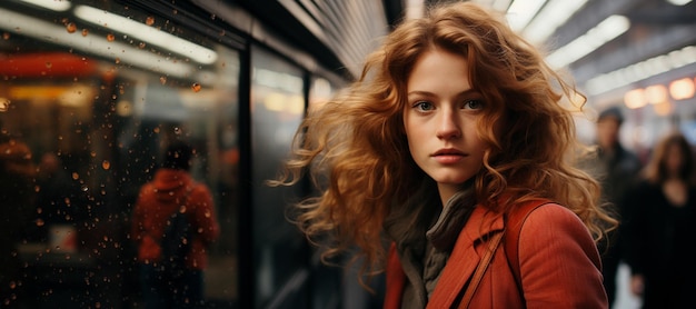 Photographie de rue d'une jeune femme dans le métro