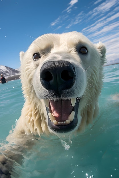 Photographie de selfie drôle de bébé animal mignon se bouchent