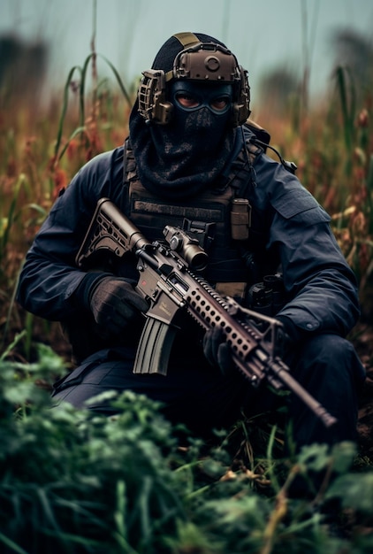 une photographie d'un soldat en uniforme