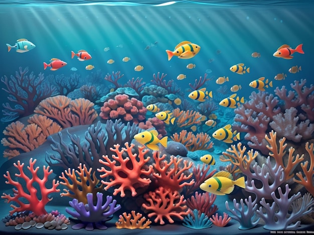 Une photographie sous-marine saisissante d'un récif de corail vibrant abritant une vie marine variée