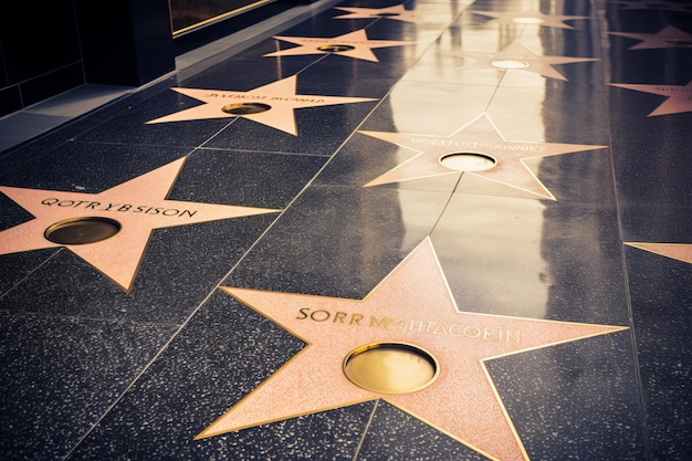 Photo la photographie des stars du walk of fame à hollywood