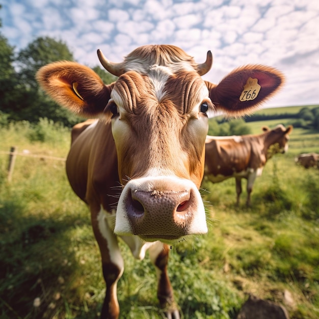 une photographie d'une vache mignonne et adorable