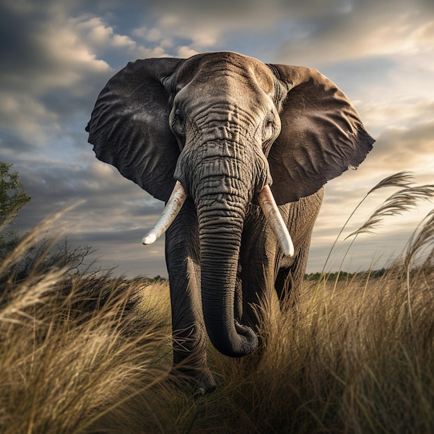 La photographie de la vie sauvage des éléphants en HDR 4K