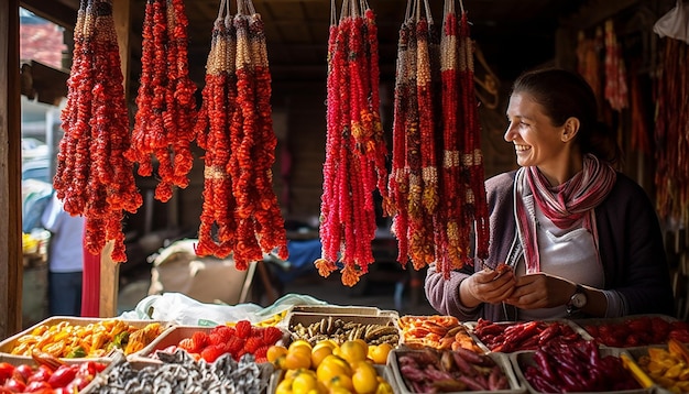 Photographier le processus d'achat et de choix de Martisor dans un marché local