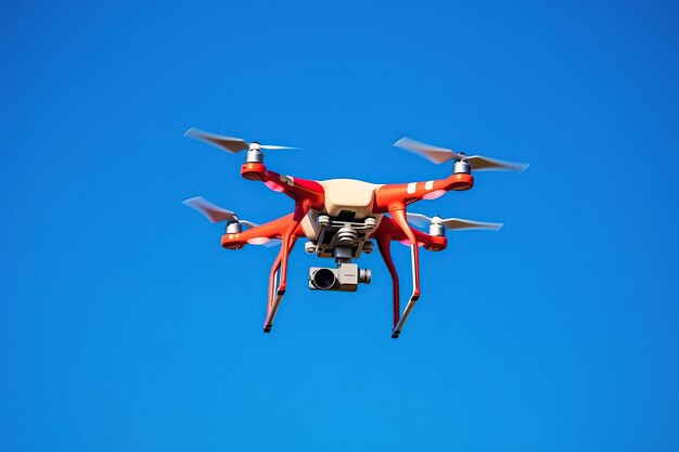 Photographies aériennes de drones survolant le ciel bleu clair