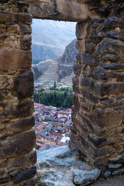 Photographies de la citadelle Inca d'Ollantaytambo dans la Vallée Sacrée des Incas.