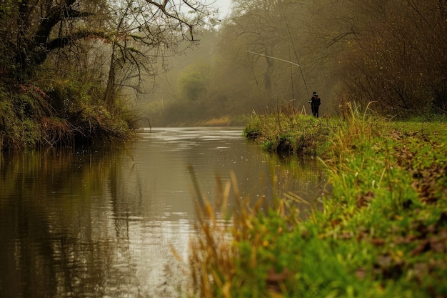 Photographies de lignes de coulée sur une rive tranquille