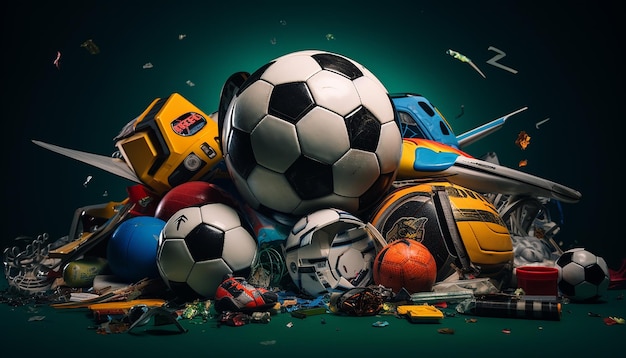 Photographies macro de haute qualité d'objets de football