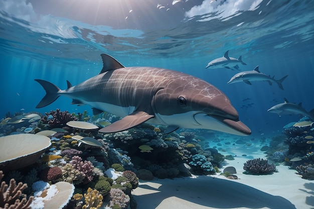 Photographies de récifs et de dauphins