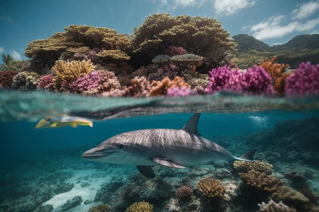 Photographies de récifs et de dauphins