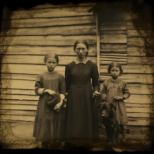 Photo des photographies vintage intemporelles et nostalgiques qui capturent une famille précieuse