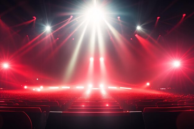 Photographiez une foule de personnes lors d'un concert avec une scène qui dit "le mot en direct" dessus