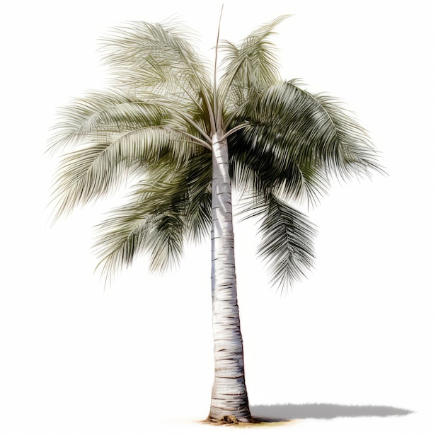 Photoréaliste Birch sabal Palm Image sur fond blanc