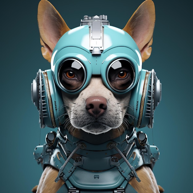 Photo des photos 3d du style futuriste du chien