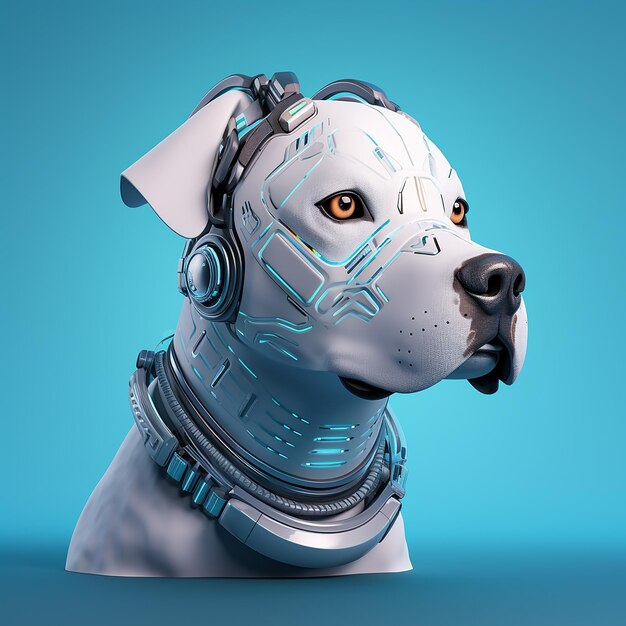 Photo des photos 3d du style futuriste du chien