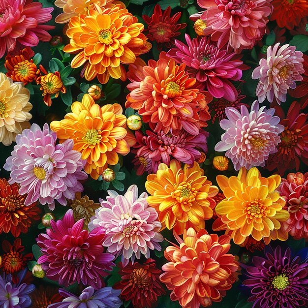 Photo photos de chrysanthèmes colorés