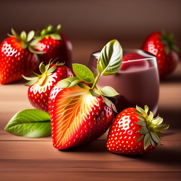 Photos de fraises sur une table