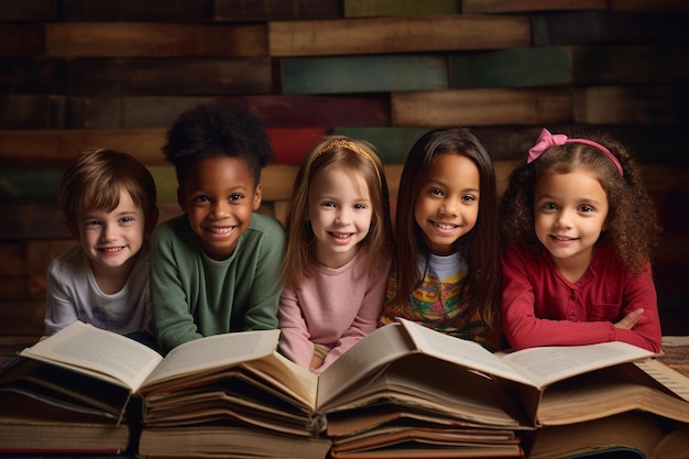 Photo des photos gratuites d'enfants divers lisant des livres