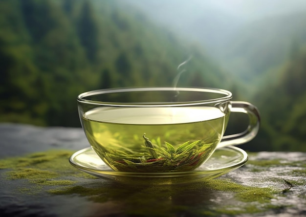 Photos à l'heure du thé avec une ambiance calme et relaxante pour un moment de méditation