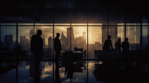 Des photos des hommes d'affaires dans le bureau.