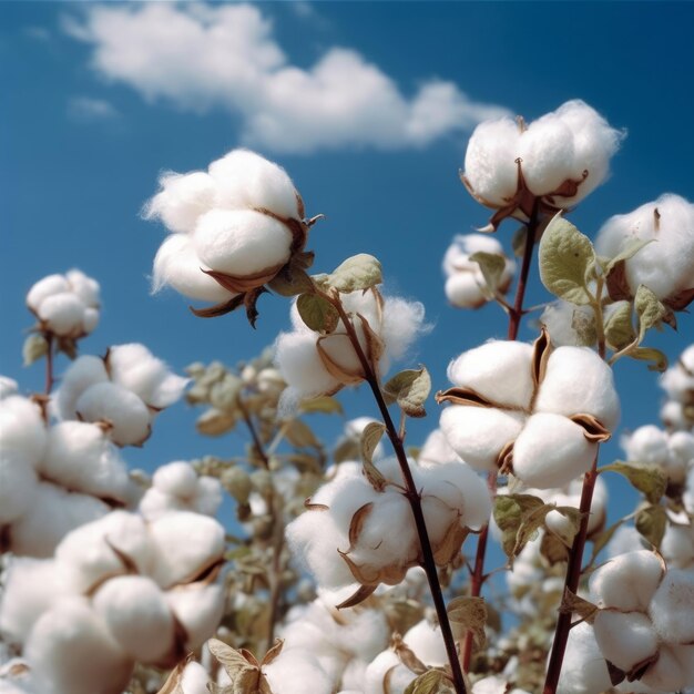 Des photos de plantes de coton pleines de vibrations fraîches et de moments de floraison