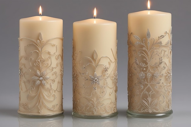 photos réalistes décorées de bougies pour décorer Noël