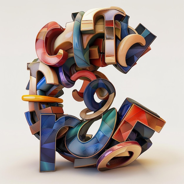 Des photos rendues en 3D d'alphabets