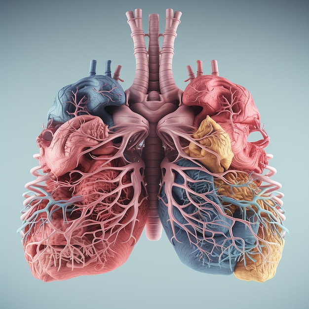 Des photos rendues en 3D de différents organes humains