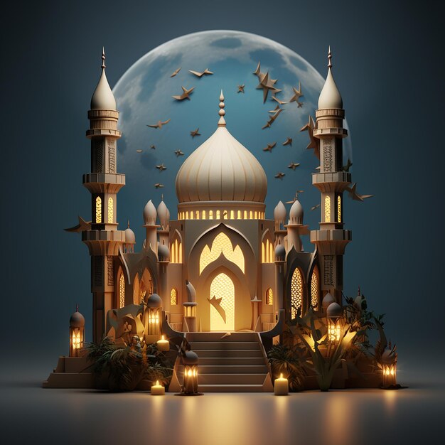 Photo des photos rendues en 3d du ramadan