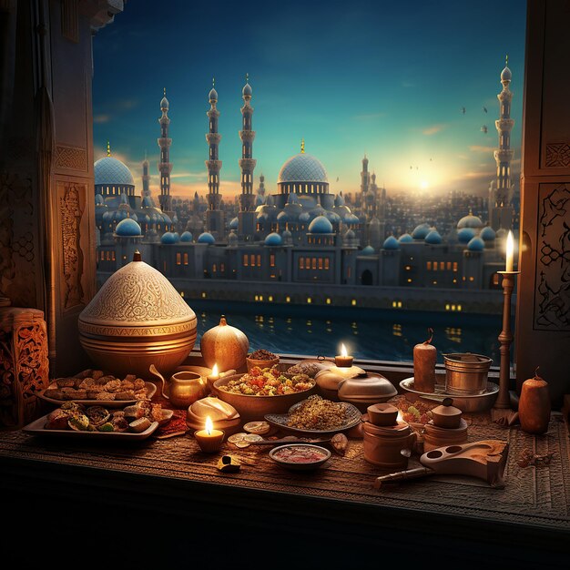 Des photos rendues en 3D du ramadan