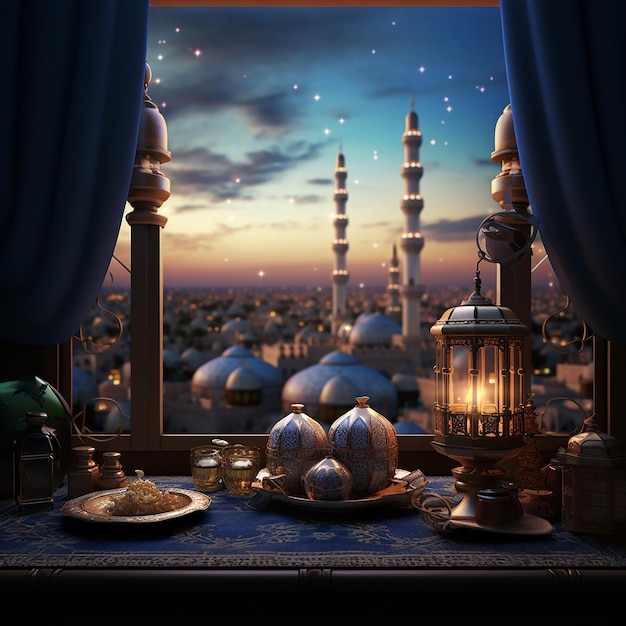 Des photos rendues en 3D du ramadan