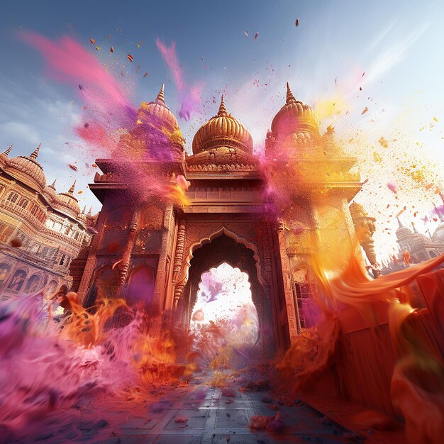 Photo des photos rendues en 3d de holi