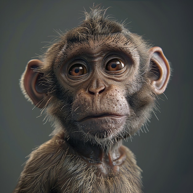 Des photos rendues en 3D de singes