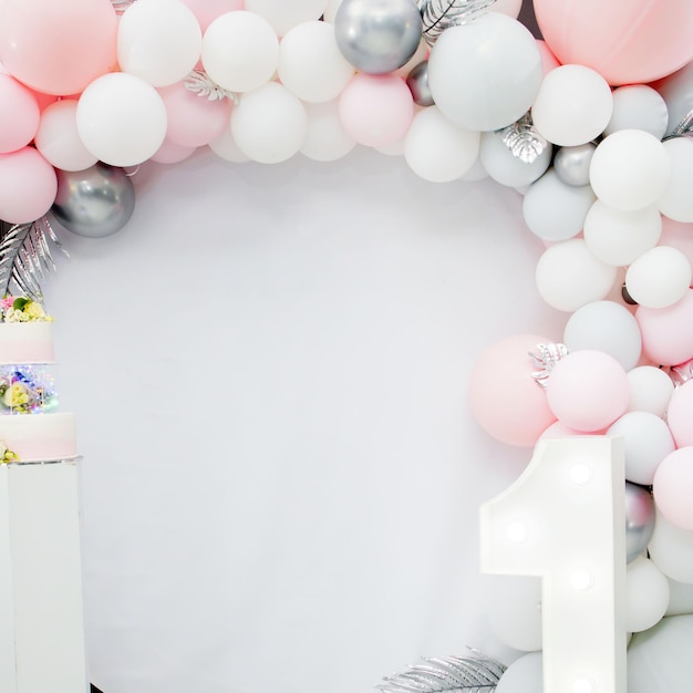 Photozone de balles Concept d'anniversaire Un an