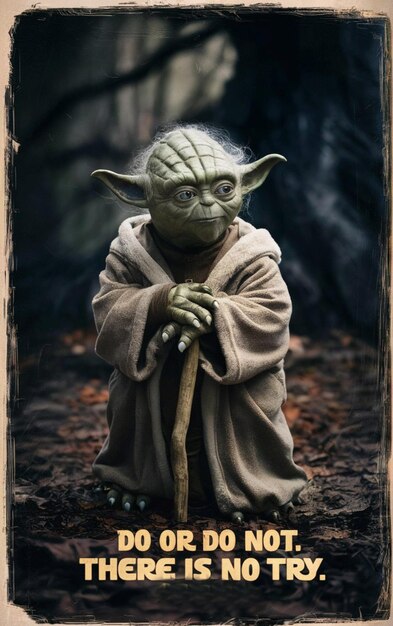 La phrase du maître Yoda Faire ou ne pas faire il n'y a pas d'essai musée de cire Madame Tussauds